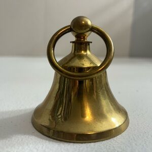Vintage Brass Bell with Handle Collectible Home Decor